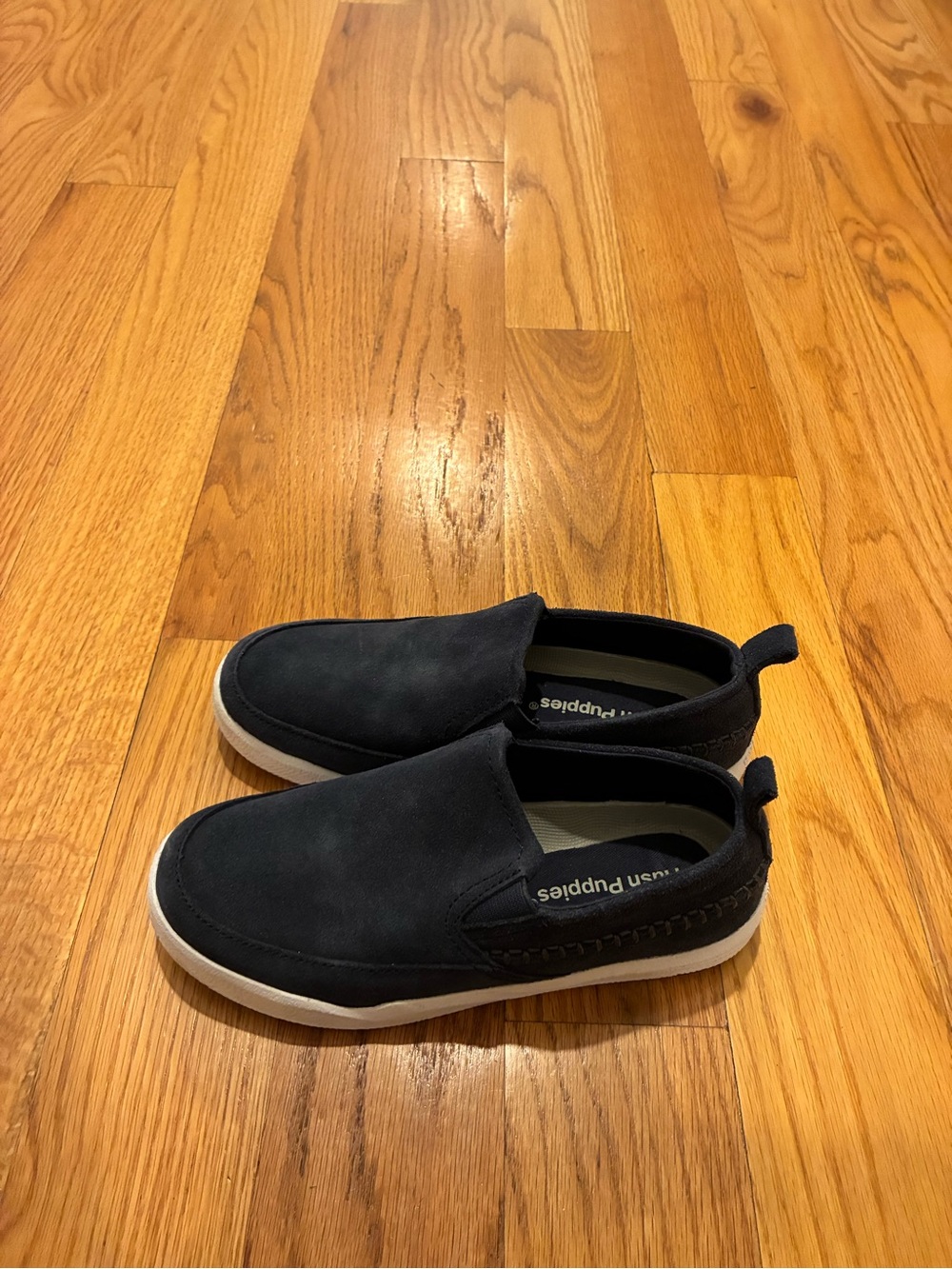 Hush Puppies Kids Navy Slip-On Casual Shoes with White Sole
